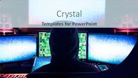  Presentation with cyber attack - Presentation theme consisting of hacker-coding-virus-ransomware-using background and a sky blue colored foreground