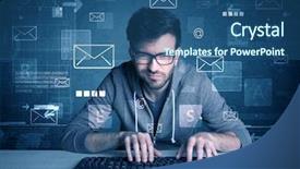  Presentation with hacking - PPT layouts having hacker hacking email address password background and a ocean colored foreground