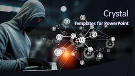  Presentation with crypto - Theme having hacker hunting for crypto currency background and a wine colored foreground