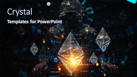  Presentation with hunting - Beautiful presentation design featuring hacker hunting for crypto currency backdrop and a wine colored foreground