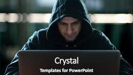  Presentation with computer hacker - Presentation theme featuring hacker in front of his background and a black colored foreground