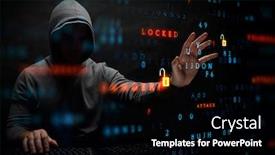  Presentation with hacker - Slide deck consisting of hacker in hoodie dark theme background and a black colored foreground