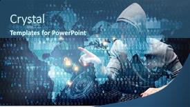  Presentation with hacker - Cool new presentation theme with hacker in hoodie dark theme backdrop and a ocean colored foreground