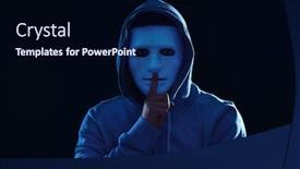  Presentation with hacker - Cool new theme with hacker-in-mask-on-dark backdrop and a navy blue colored foreground