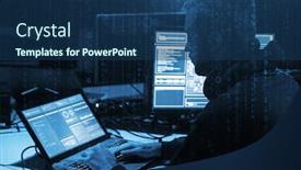  Presentation with server - Theme having hacker-is-breaking-server-using background and a ocean colored foreground