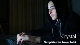  Presentation with computer hacking - Amazing presentation theme having hacker-is-hacking backdrop and a black colored foreground