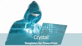  Presentation with hacker - PPT layouts having hacker man steal information background and a teal colored foreground