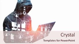  Presentation with hacker - PPT layouts featuring hacker man steal information background and a lemonade colored foreground