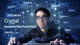  Presentation with programing - Cool new PPT theme with hacker programing in technology enviroment backdrop and a ocean colored foreground