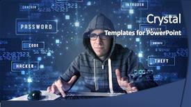  Presentation with programing - Amazing slide set having hacker programing in technology enviroment backdrop and a ocean colored foreground