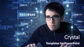  Presentation with programing - Theme having abstract polygonal colorful gradient low poly background connecting dots and lines in triangles structure illustration for branding technology science graphic design network crystal cell background and a navy blue colored foreground.