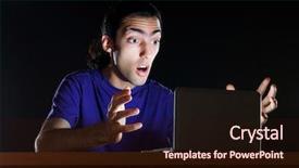  Presentation with hacker - PPT layouts consisting of hacker sitting in dark room background and a wine colored foreground