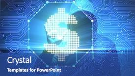  Presentation with bank - Amazing PPT theme having hacker stealing dollars from bank backdrop and a ocean colored foreground