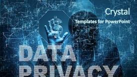  Presentation with data privacy - Beautiful theme featuring hacker stealing personal information backdrop and a ocean colored foreground