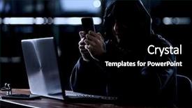  Presentation with hacker - Audience pleasing slides consisting of hacker using a smartphone very backdrop and a black colored foreground