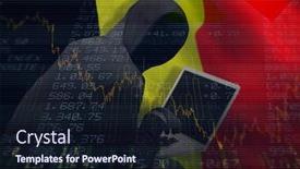  Presentation with shares - Beautiful theme featuring hacker using laptop against stocks and shares backdrop and a wine colored foreground