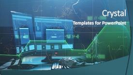  Presentation with computer attack - Presentation theme consisting of hacker with progress loading bar background and a teal colored foreground