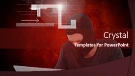  Presentation with hacker - PPT layouts with hacker-working-on-laptop and a  colored foreground