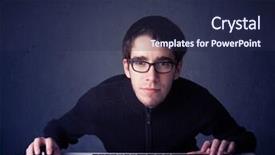  Presentation with hacker - Slides consisting of virus mice - hacker working with keyboard background and a navy blue colored foreground