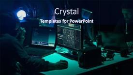  Presentation with mail server - Presentation theme having hackers-breaking-server-using-multiple background and a navy blue colored foreground