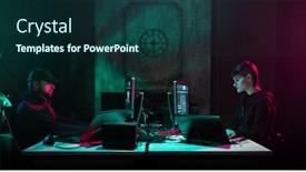  Presentation with mail server - Amazing slides having hackers-breaking-server-using-multiple backdrop and a tawny brown colored foreground