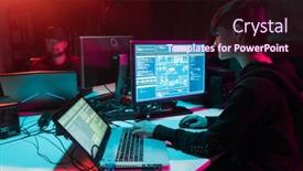  Presentation with phishing information - Audience pleasing slides consisting of hackers-breaking-server-using-multiple backdrop and a wine colored foreground