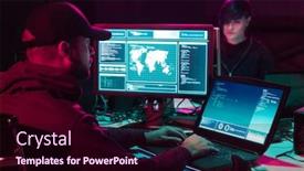  Presentation with mail server - Theme having hackers-breaking-server-using-multiple background and a wine colored foreground