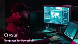  Presentation with phishing information - Beautiful PPT theme featuring hackers-breaking-server-using-multiple backdrop and a wine colored foreground