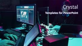  Presentation with mail server - Amazing slide set having hackers-breaking-server-using-multiple backdrop and a wine colored foreground