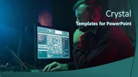  Presentation with computer malware - PPT layouts having hackers-making-cryptocurrency-fraud-using background and a navy blue colored foreground