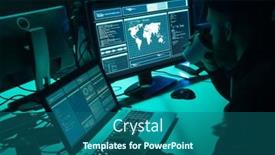  Presentation with computer malware - Beautiful slide deck featuring hackers-making-cryptocurrency-fraud-using backdrop and a ocean colored foreground