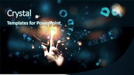  Presentation with hacking - Colorful slide set enhanced with hacking - danger of hack attack backdrop and a navy blue colored foreground