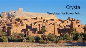  Presentation with ait - PPT theme with haddou in the morning morocco background and a light blue colored foreground