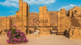  Presentation with avenue - PPT layouts consisting of hadrien gate roman avenue in nabatean petra jordan middle east background and a gold colored foreground