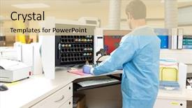  Presentation with hematology - PPT layouts having haematology - rear view of male lab background and a lemonade colored foreground