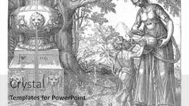  Presentation with angel - PPT theme featuring hagar-gives-her-son-ishmael background and a light gray colored foreground