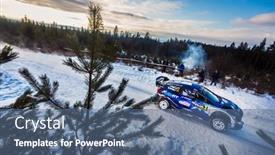  Presentation with ford car - PPT theme with hagfors-sweden-02-11-2017 background and a ocean colored foreground