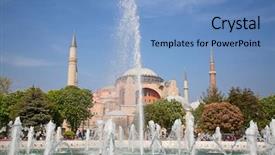  Presentation with interior hagia sophia aya sofya - Slides enhanced with haghia aya sophia - famous church background and a light blue colored foreground
