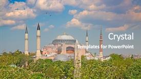 Presentation with istanbul - Colorful presentation enhanced with haghia aya sophia - famous church backdrop and a gray colored foreground