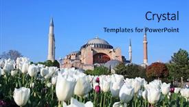  Presentation with istanbul - Amazing slides having haghia aya sophia - famous church backdrop and a light blue colored foreground
