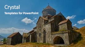  Presentation with armenia - Beautiful PPT layouts featuring haghpat mountain monastery in northern backdrop and a teal colored foreground