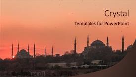  Presentation with istanbul - Beautiful PPT layouts featuring hagia sofia and sultanahmet backdrop and a coral colored foreground