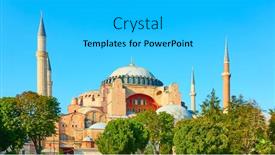  Presentation with ayasofya mosque - Theme with hagia-sophia-ayasofya-mosque background and a light gray colored foreground