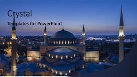  Presentation with ayasofya mosque - Beautiful PPT layouts featuring hagia sophia cathedral museum mosque backdrop and a teal colored foreground
