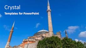  Presentation with hagia sophia - PPT theme having hagia-sophia-detail-former-cathedral background and a  colored foreground