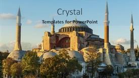  Presentation with hagia sophia - Slide deck featuring hagia-sophia-in-the-evening background and a light blue colored foreground