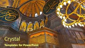  Presentation with hagia sophia - Slide set having hagia-sophia-interior-at-istanbul background and a tawny brown colored foreground