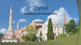  Presentation with hagia sophia - Presentation theme enhanced with hagia sophia or ayasofya in istanbul - turkey background and a teal colored foreground