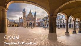  Presentation with time - Cool new presentation theme with hague-netherlands-at-the-ridderzaal backdrop and a coral colored foreground
