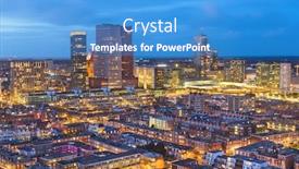  Presentation with skyline - Cool new slides with hague-netherlands-city-centre-skyline backdrop and a teal colored foreground